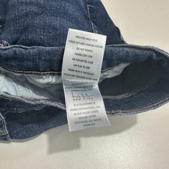 Nicole Miller Soho High Rise Skinny Crop Jeans Womens 10 Distressed Blue Denim - Picture 10 of 10